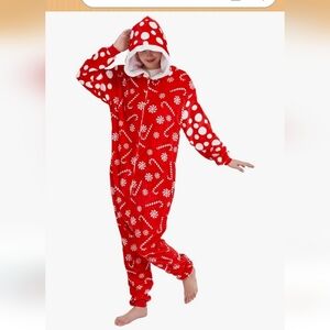 NWT Christmas Onesie One Piece Pajamas, Sz XL & Medium